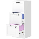 4 Drawer Filing Cabinet with Lock, Office Storage Cabinet with Adjustable Hanging Bars for A4 Letter Size Files