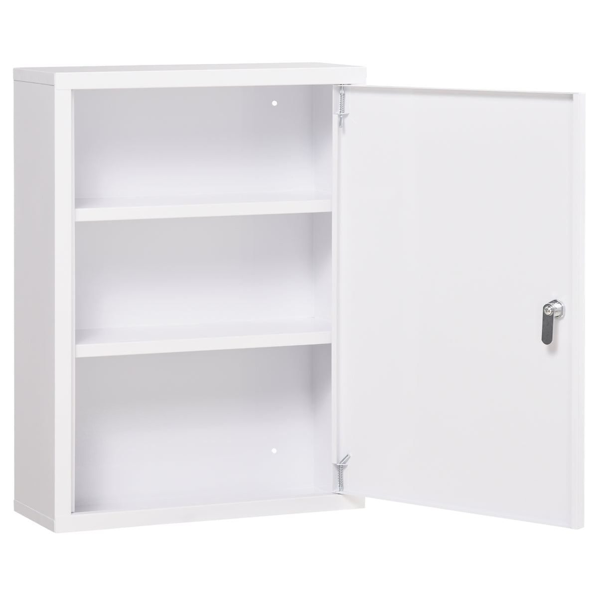 Armoire à pharmacie verrouillable, boîte murale médicale 3 étages en acier avec 2 clés et tablettes pour salle de bain