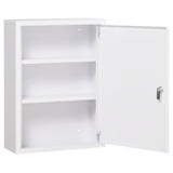 Armoire à pharmacie verrouillable, boîte murale médicale 3 étages en acier avec 2 clés et tablettes pour salle de bain