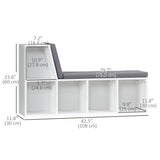 Multi-Purpose Bookshelf with 5 Cubes, 5-Cubby Bookcase with Cushioned Reading Nook and Storage Shelves