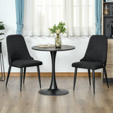 Modern Dining Chair Set of 2, Fabric Upholstered Side Chairs for Kitchen Living Room with Metal Legs