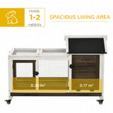 Rabbit Cage with Wheels, Tray for Indoor Outdoor