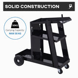 3 Tier Welding Cart Welder Trolley Garage Welding/Plasma Cutter Cart for Tanks Gas Bottles w/ Safety Chain