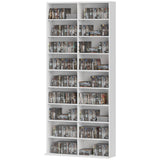 9-Tier DVD Shelf with 18 Compartments and 14 Adjustable Shelves, Holds 640 CDs, 360 DVDs or 430 Blu-rays
