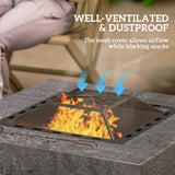 Fire Pit with Fire Poker, Wood Burning Firepit for Outside with Mesh Lid