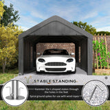 12 x 20ft Carport with 2 Roll-Up Doors, 4 Windows