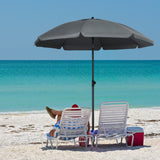 Parasol de plage 6 pi, ombrelle de soleil extérieure avec bouton poussoir d'inclinaison