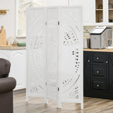 3 Panel Room Divider, 5.6 Ft Tall Portable Folding Privacy Screen, Wood Partition Wall Divider for Home Office