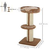 Arbre à chat tour de chat avec tapis sisal poteau à griffer lit pour chat, 18