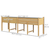 Wooden Raised Garden Bed Planter, Large Elevated Planter Box with Legs