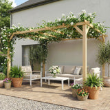 10' x 13' Wooden Pergola, Nature Wood