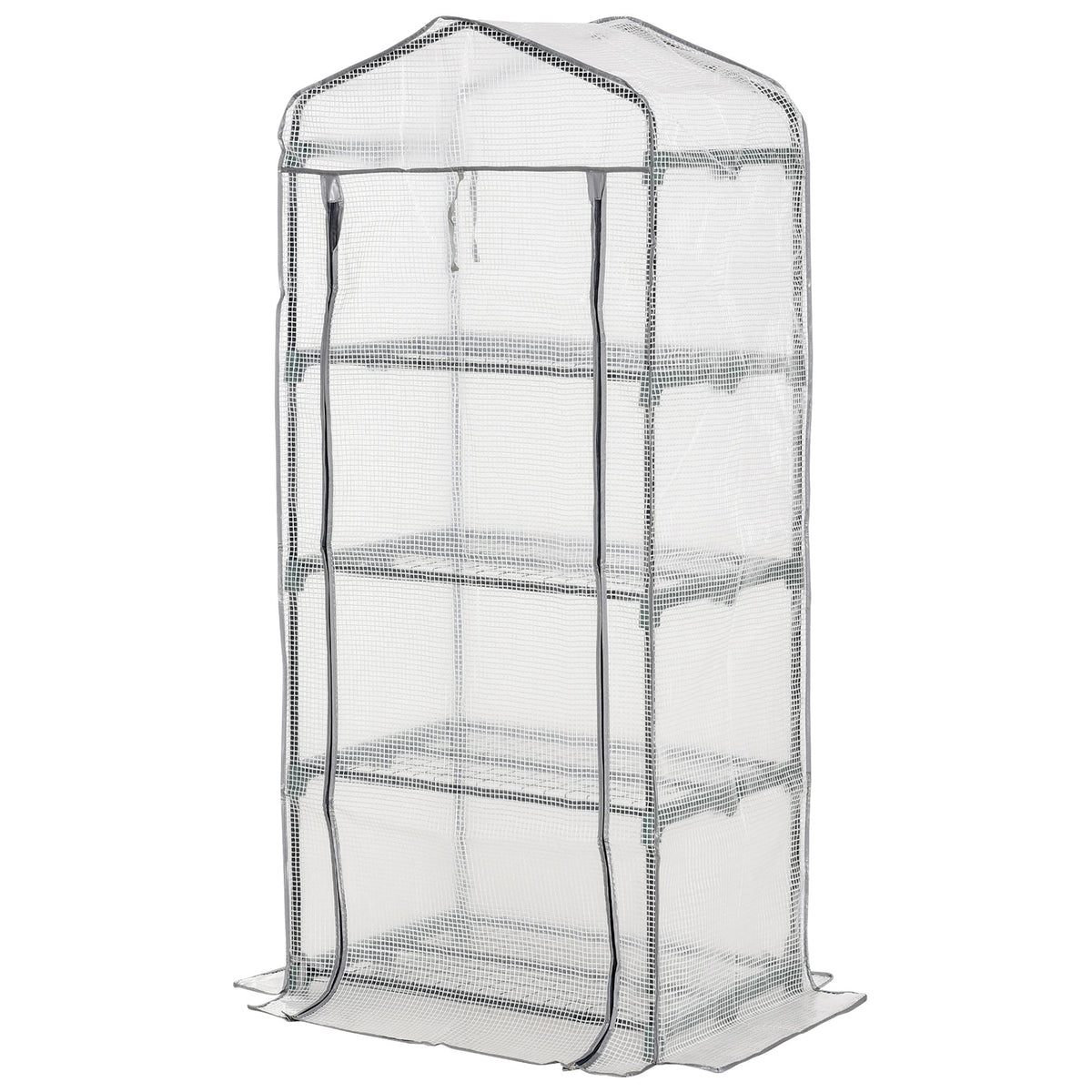 Portable Greenhouse Outdoor Hot House with 4 Tier Shelves, Steel Frame, 28