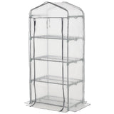 Portable Greenhouse Outdoor Hot House with 4 Tier Shelves, Steel Frame, 28