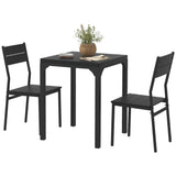 Ensemble table et 2 chaises de salle à manger, table de cuisine 3 pièces et chaises avec pieds en métal pour petits espaces