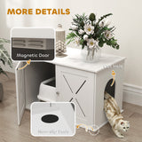 Enclos pour bac à litière de chat avec portes doubles, maison pour animaux table d'appoint côté, 31,5