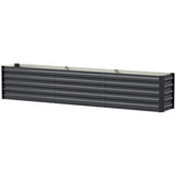 8 x 1.3 x 1.5ft Galvanized Raised Garden Bed, Reinforced Outdoor Planter Box with Open Bottom
