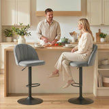 Bar Stools Set of 2, Swivel Counter Height Barstools with Footrest