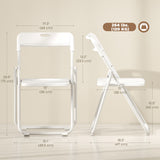Folding Chairs 6 Pack, Plastic Foldable Chairs with Vent, Carry Hole and Steel Frame for Home