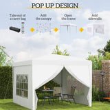 10'x10' Outdoor Pop Up Party Tent Wedding Gazebo Canopy with Carrying Bag (