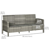 3-Seater Wicker Sofa