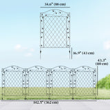 Panneaux de Clôture Métal pour Jardin, Ensemble de 4