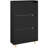 Slim Shoe Storage Cabinet with 3 Flip Drawers and Adjustable Shelves, Shoe Cabinet for 18-24 Pairs