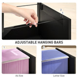 4 Drawer Filing Cabinet with Lock, Office Storage Cabinet with Adjustable Hanging Bars for A4 Letter Size Files