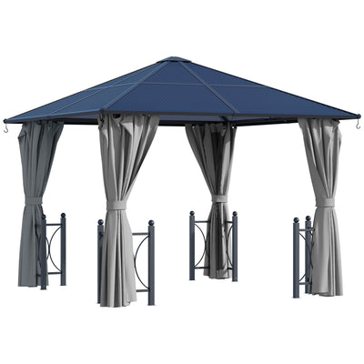 10' x 10' Hardtop Gazebo with PC Board Roof and Aluminum Frame