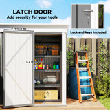 Outdoor Storage Shed, Steel Lean-to Shed with Adjustable Shelf, Lock, 5'x3'x6'