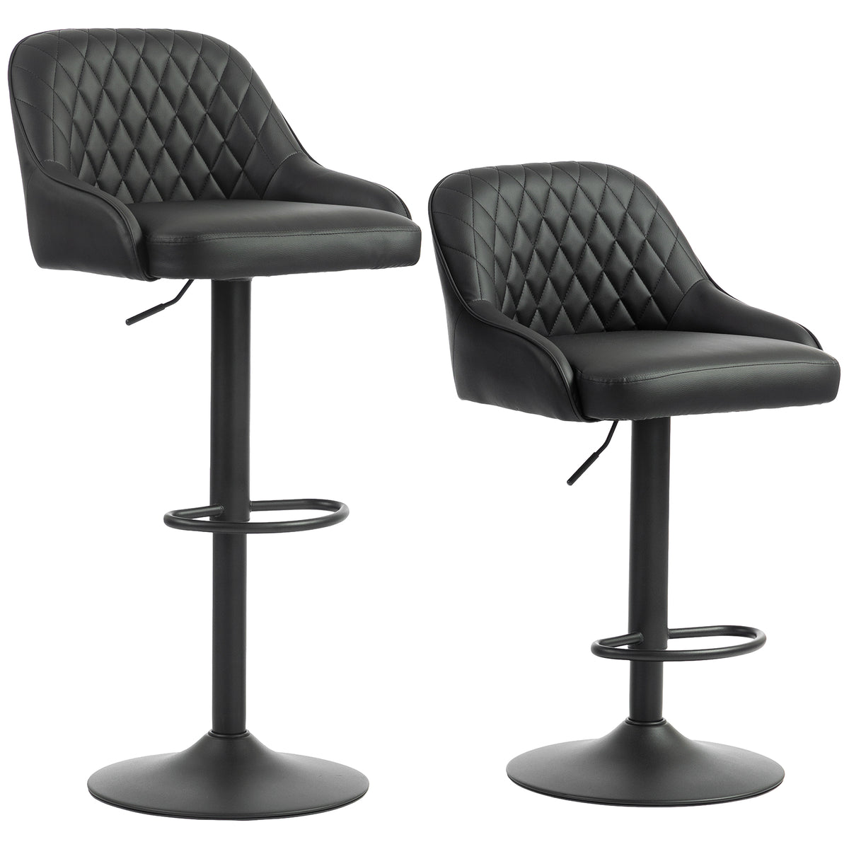 Bar Stools Adjustable Swivel Kitchen Chairs with Backrest Set of 2 for Kitchen Island