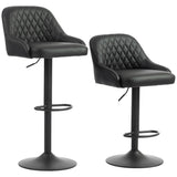 Bar Stools Adjustable Swivel Kitchen Chairs with Backrest Set of 2 for Kitchen Island