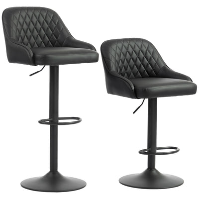 Bar Stools Adjustable Swivel Kitchen Chairs with Backrest Set of 2 for Kitchen Island