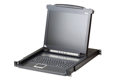 ATEN CL1000M Console LCD 17 po à rail simple, montable sur bâti 1U, 1 port PS/2 + USB, VGA