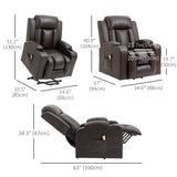 Electric Power Lift Chair, PU Leather Recliner Sofa with Footrest
