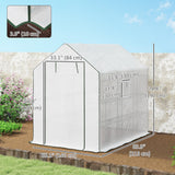 Serre accessible avec 3 étages, serre de jardin avec porte relevable et fenêtres à mailles, 140 x 213 x 190 cm