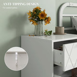 Modern Bedside Table, Accent Nightstand with 2 Drawers, Bed End Table for Bedroom