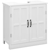 Pedestal Under Sink Cabinet, Bathroom Vanity Cabinet Storage with Double Doors and Adjustable Shelf