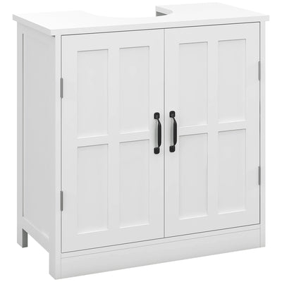 Pedestal Under Sink Cabinet, Bathroom Vanity Cabinet Storage with Double Doors and Adjustable Shelf