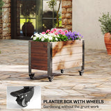 Raised Garden Bed with Wheels & Drainage Holes