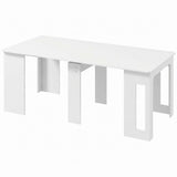 Table à manger extensible, Table de cuisine modulable pour petits espaces, Peut accueillir jusqu'à 6 personnes