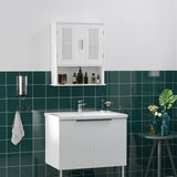 Modern Wall Mount Bathroom Cabinet, Storage Organizer with 2 Door Cabinet and Shelf