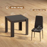 Dining Table Set for 2, Dining Room Table and PU Leather Upholstered Chairs