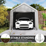Heavy Duty Carport, 10 x 17 ft Portable Garage with Roll-up Zipper Door for Motorcycle Garden Storage