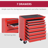 Rolling Tool Chest, 7-Drawer Lockable Tool Cabinet with 4 Wheels, Toolbox Storage Organizer for Garage