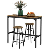 3-Piece Counter Height Bar Table and Chairs, Dining Table and Chairs Set for 2