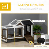 Rabbit Cage with Wheels, Tray for Indoor Outdoor