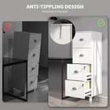 4 Drawer File Cabinet with Lock, Office Filing Cabinet, A4 Letter Size, Hanging File Folders