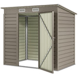 Remise de rangement de jardin galvanisée 6 x 4FT, abri métallique extérieur avec portes doubles et 2 évents