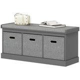 Banc de rangement pour chaussures avec siège, 3 tiroirs en tissu pour corridor