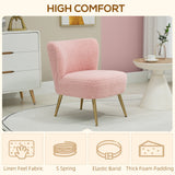 Fauteuil lounge pour chambre, fauteuil du salon avec rembourrage doux et pieds dorés